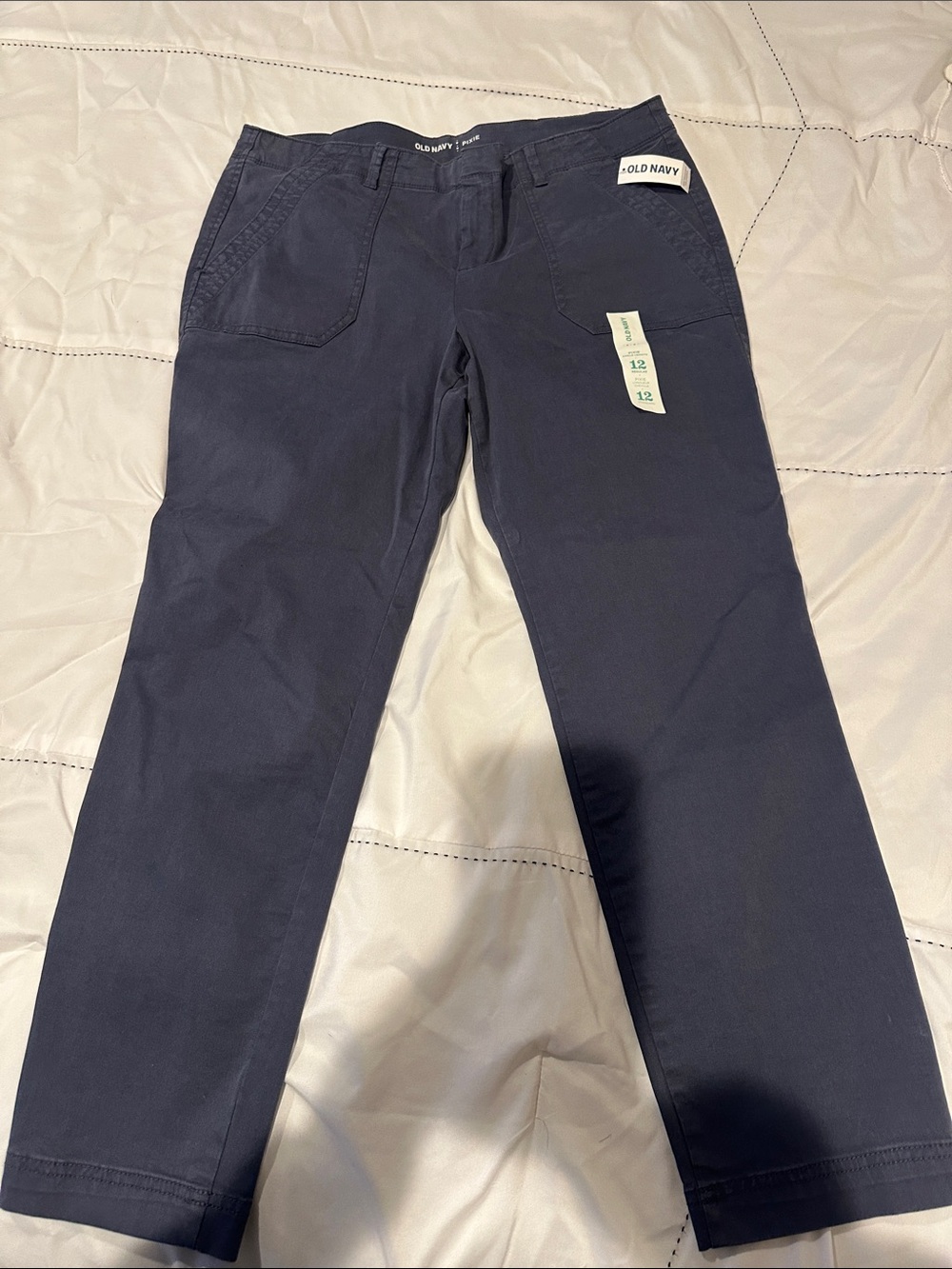 Old Navy Pants Trio - Green, White, Navy Pixie Size 12R - Picture 6 of 8